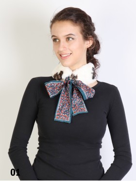 Butterfly Plush Scarf W/ Silk Ribbon